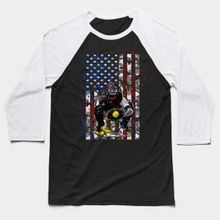 Softball Catcher American Flag Patriotic Fastpitch Softball Gifts Baseball T-Shirt